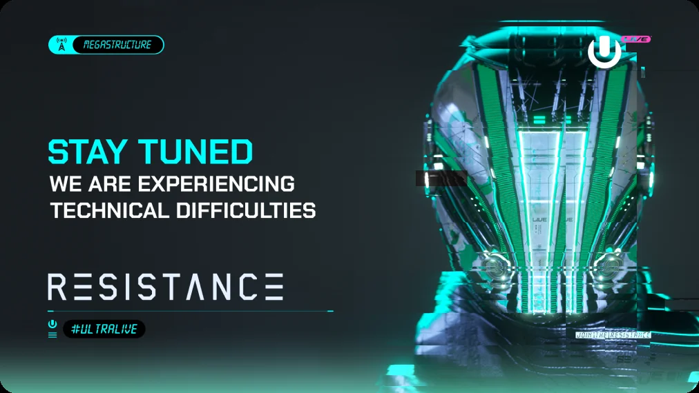 Resistance-branded technical difficulties broadcast card for the Megastructure stage